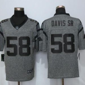 NEW Nike Carolina Panthers 58 Davis sr Gray Mens Gridiron Gray Limited Jersey
