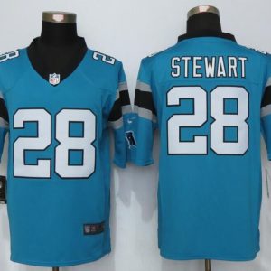 Nike Carolina Panthers 28 Stewart Blue Limited Jersey