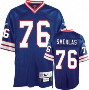 NFL Buffalo Bills #76 Fred Smerlas Blue Throwback Premier Jersey