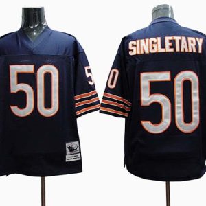 Blue Singletary Bears NFL Throwback #50 Jersey