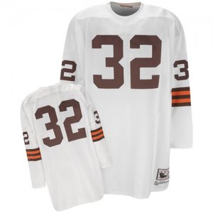 White Jim Brown Browns NFL Throwback #32 Jersey