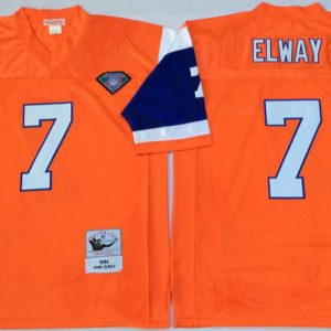 Broncos #7 John Elway Orange Throwback Mitchell and Ness 1994 NFL Jersey