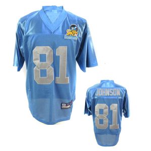 Throwback #81 Blue Calvin Johnson Detroit Lions Jersey