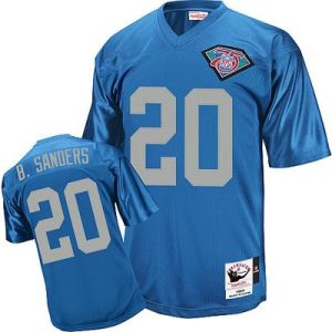 Detriot Lions #20 Barry Sanders Throwback Blue Jersey