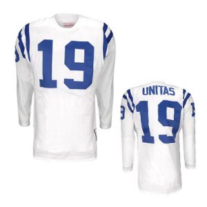 #19 Unitas White Indianapolis Colts Throwback NFL jersey