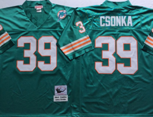 Green Csonka Jersey, Miami Dolphins #39 Throwback Jersey