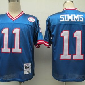 New York Giants #11 Phil Simms Throwback jersey in Blue