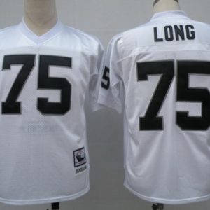 NFL Throwback #75 White H.Long Oakland Raiders Jersey