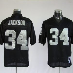 B.Jackson Black jersey, Oakland Raiders #34 NFL Throwback jersey