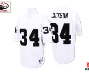 White B.Jackson jersey, Oakland Raiders #34 NFL Throwback jersey