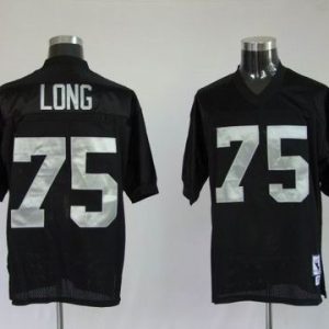 Raiders #75 H.Long Black Throwback NFL Jersey