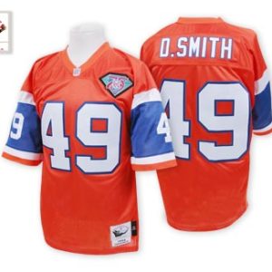 Mens Dennis Smith Jersey Denver Broncos 49 Throwback Orange NFL Jerseys