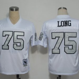 NFL Jerseys Oakland Raiders 75 Howie Long White(Silver Number)