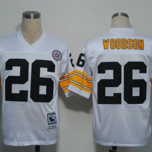 NFL Jerseys Pittsburgh Steelers 26 Woodson White Throwback