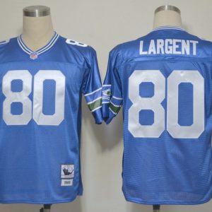 NFL Jerseys Seattle Seahawks 80 Largent Blue Throwback