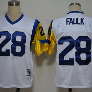 NFL Jerseys St. Louis Rams 28 Faulk White M&N