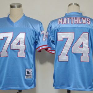 Nfl 2013 Hall of Fame Houston Oilers 74 Matthews Light Blue M&N Jerseys