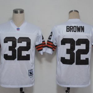 NFL Jerseys Cleveland Browns 32 Jim Brown White M&N