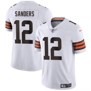 Men's Cleveland Browns #12 Shedeur Sanders White 2025 Vapor Limited Jersey