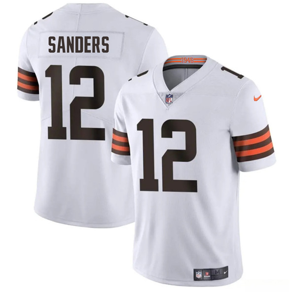 Men's Cleveland Browns #12 Shedeur Sanders White 2025 Vapor Limited Jersey