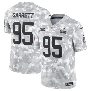 Men's Cleveland Browns #95 Myles Garrett Arctic Camo 2024 F.U.S.E. Salute to Service Jersey