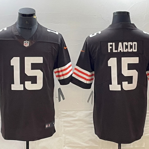 Men's Cleveland Browns #15 Joe Flacco Brown Vapor Limited Football Stitched