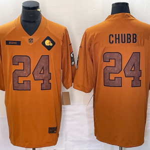 Men's Cleveland Browns #24 Nick Chubb 2023 Brown Salute To Service Limited Jersey