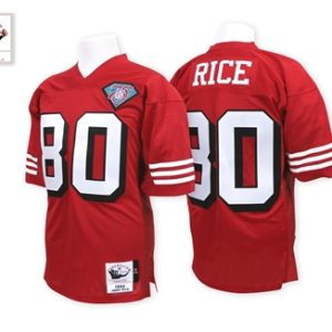 San Francisco 49ers #80 Jerry Rice Red 75th Throwback Jersey