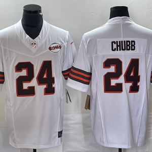Men's Cleveland Browns #24 Nick Chubb White 2023 F.U.S.E.Vapor Untouchable Limited Jersey