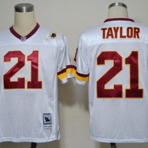 NFL Washington Redskins #21 Taylor Throwback White Jersey