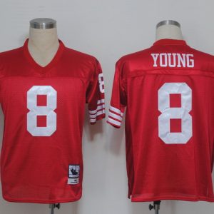 NFL San Francisco 49ers #8 Young Red Throwback Jersey