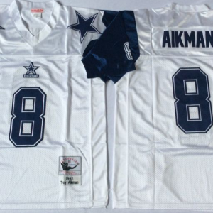 NFL Dallas Cowboys 8# Aikman White Throwback Jersey