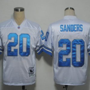 NFL Detroit Lions Barry Sanders #20 White Throwback Jersey