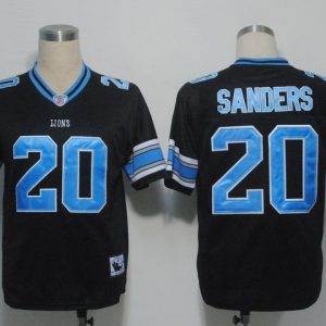 NFL Detroit Lions Barry Sanders #20 Black Throwback Jersey