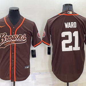 Men's Cleveland Browns #21 Ward Blue Baseball Nike Jersey