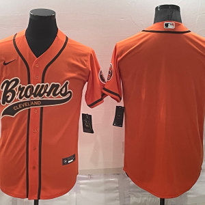 Men's Cleveland Browns Blank Orange Baseball Nike Jersey