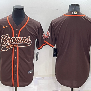 Men's Cleveland Browns Blank Brown Baseball Nike Jersey