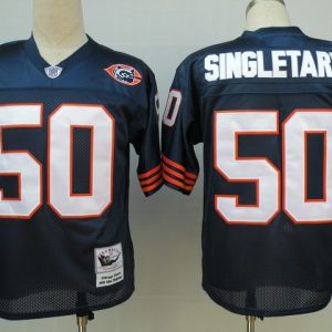 NFL Chicago Bears #50 Singletary Throwback Blue Jersey
