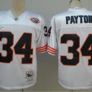 NFL Chicago Bears #34 Walter Payton Throwback White Jersey