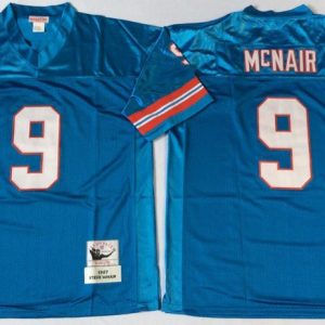 NFL Tennessee Oilers #9 McNair Blue Jersey