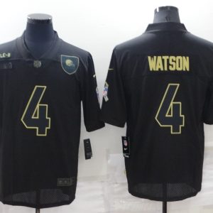 Men's Cleveland Browns #4 Deshaun Watson Black Salute To Service Limited Jersey