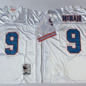 NFL Tennessee Oilers #9 McNair White Jersey