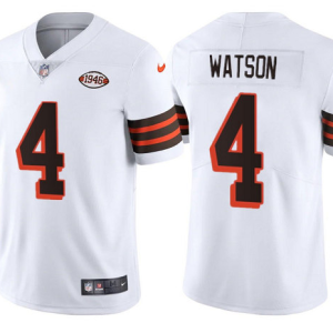 Men's Cleveland Browns #4 Deshaun Watson White 1946 Collection Vapor Untouchable Limited Jersey