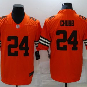 Men's Cleveland Browns #24 Nick Chubb Orange Inverted Legend Limited Jersey