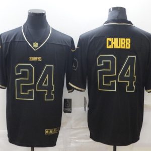 Men's Cleveland Browns #24 Chubb Black 2019 Golden Edition Limited Jersey