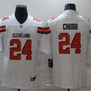 Men's Cleveland Browns #24 Chubb White Vapor Untouchable Limited Jersey