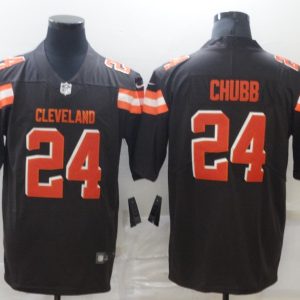 Men's Cleveland Browns #24 Chubb Brown Vapor Untouchable Limited Jersey