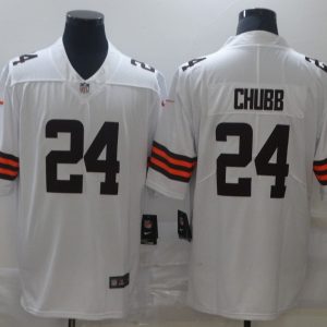 Men's Cleveland Browns #24 Chubb New White Vapor Untouchable Limited Jersey