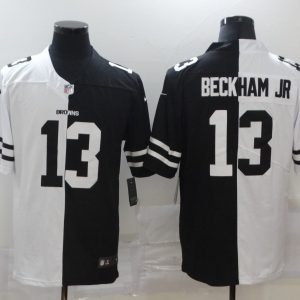 Men's Cleveland Browns #13 Odell Beckham Jr. Black/White Split 2020 Vapor Untouchable Limited Jersey