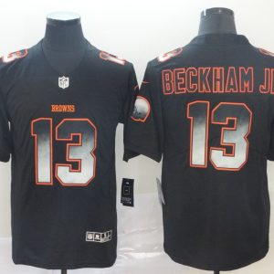 Cleveland Browns #13 Odell Beckham Jr. Black 2019 Smoke Fashion Limited Men Jersey